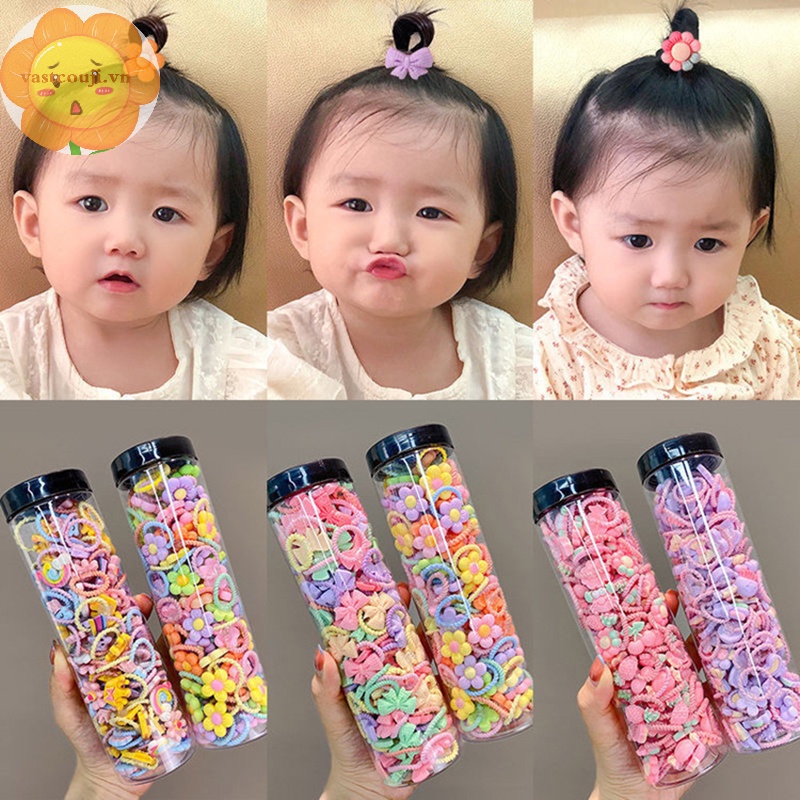 Vastji Dây Buộc Tóc Cao Su Co Giãn Đính Hoa Nhỏ Dễ Thương Cho Bé Gái vn