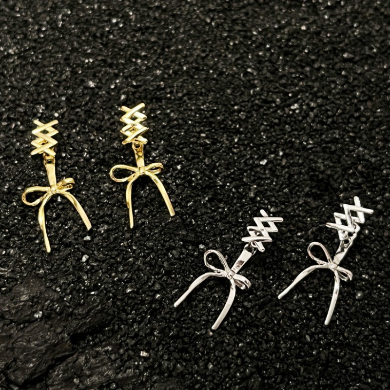 Mới Bông Tai Mạ Bạc 925 Hình Nơ Ruy Băng Xinh Xắn Thời Trang Cho Nữ