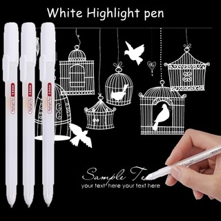 Bút mực gel ngòi 0.8mm màu trắng tiện dụng cho học sinh / vẽ phác thảo