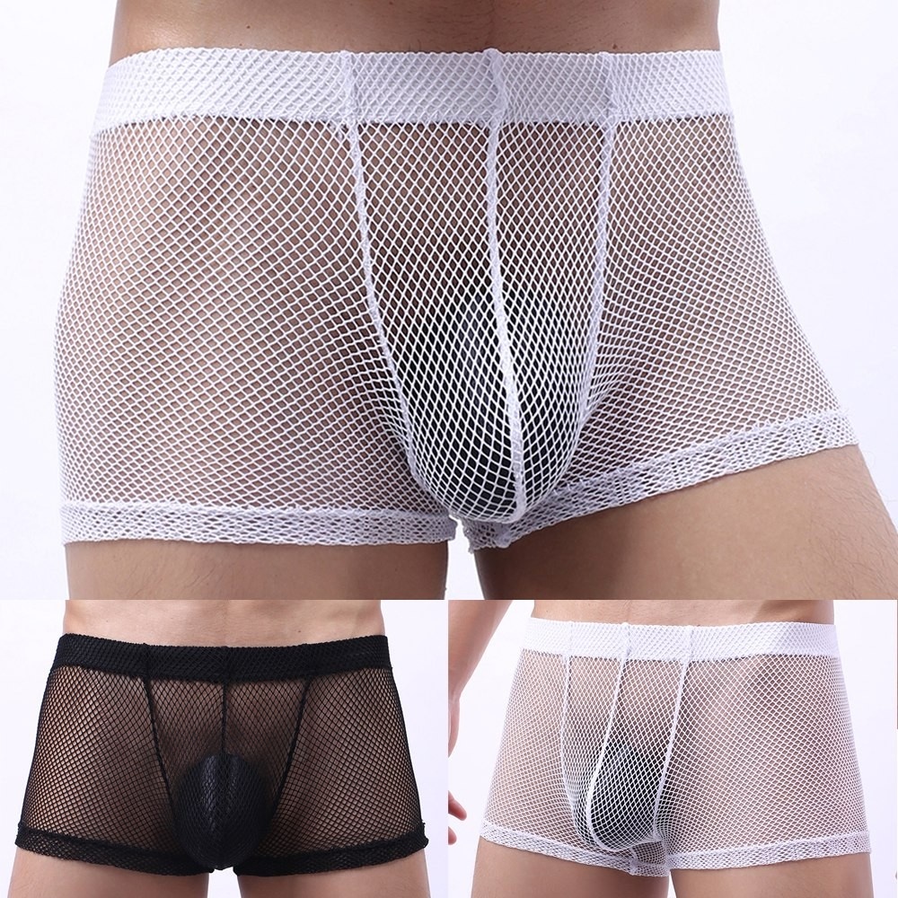Quần Lót boxer Lưới Xuyên Thấu Gợi Cảm Cho Nam