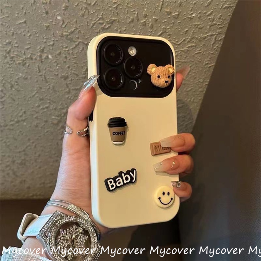 Ôp Điện Thoại Silicon Dẻo Hình Gấu / Cà Phê 3d Dễ Thương Cho iphone 11 12 13 14 15pro max x xr xs 8 7 6 plus se 2020 Ốp