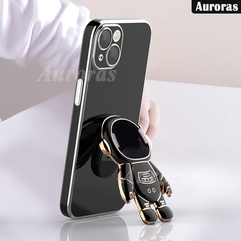 Ôp Điện Thoại Silicon Dẻo Họa Tiết Phi Hành Gia + Giá Đỡ Nhẫn Cho vivo y17s y27 vivo y17s Ốp