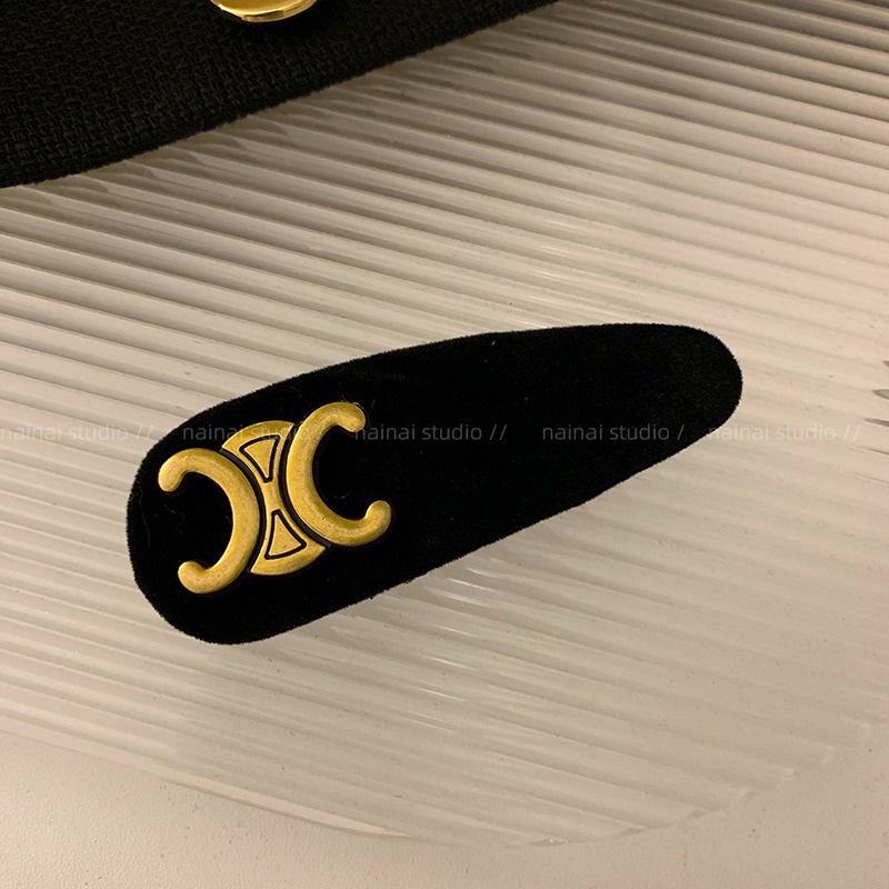 Mh Kẹp Tóc bb Màu Đen Chất Nhung Phong Cách retro Thời Trang Cho Nữ 2023