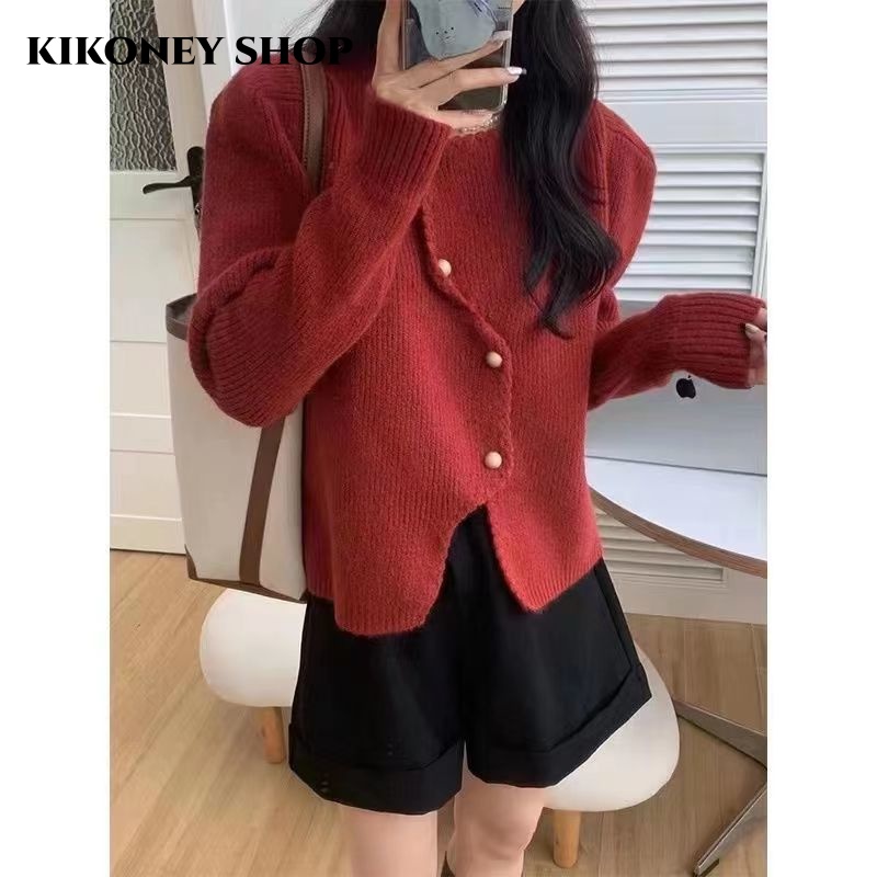 KIKONEY SHOP Áo Len áo khoác cardigan Cute Phong cách Korean Fashion WXF2390S6V 38Z230920
