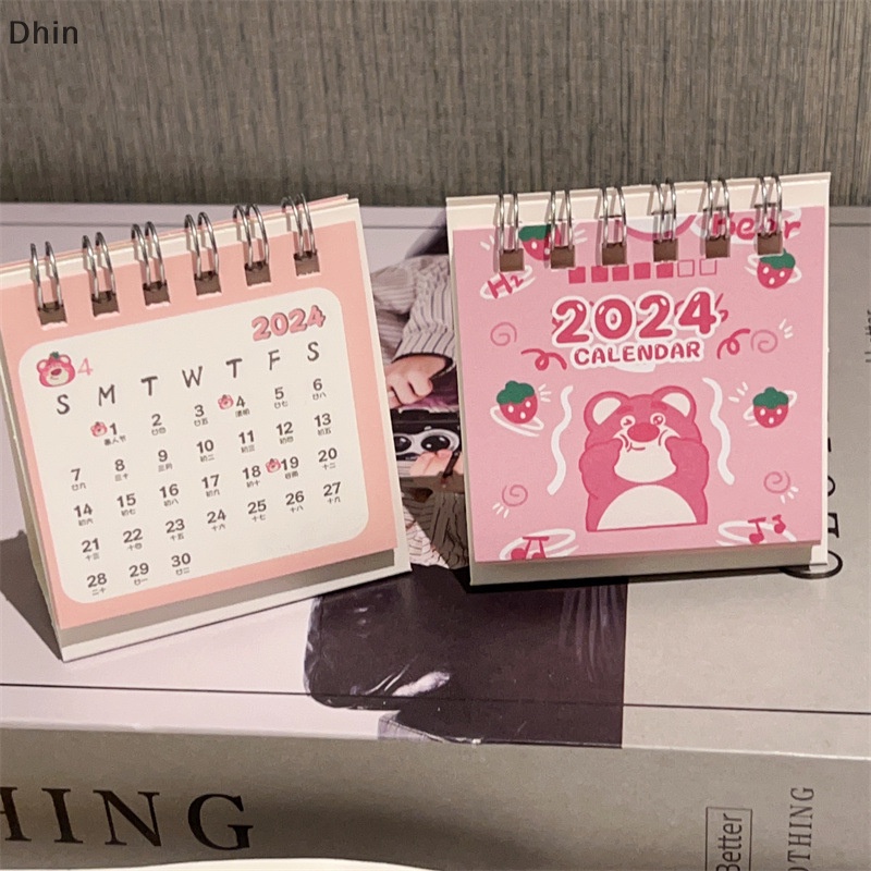 Lịch Để Bàn mini 2024 Họa Tiết Dâu Tây Hoạt Hình Dễ Thương