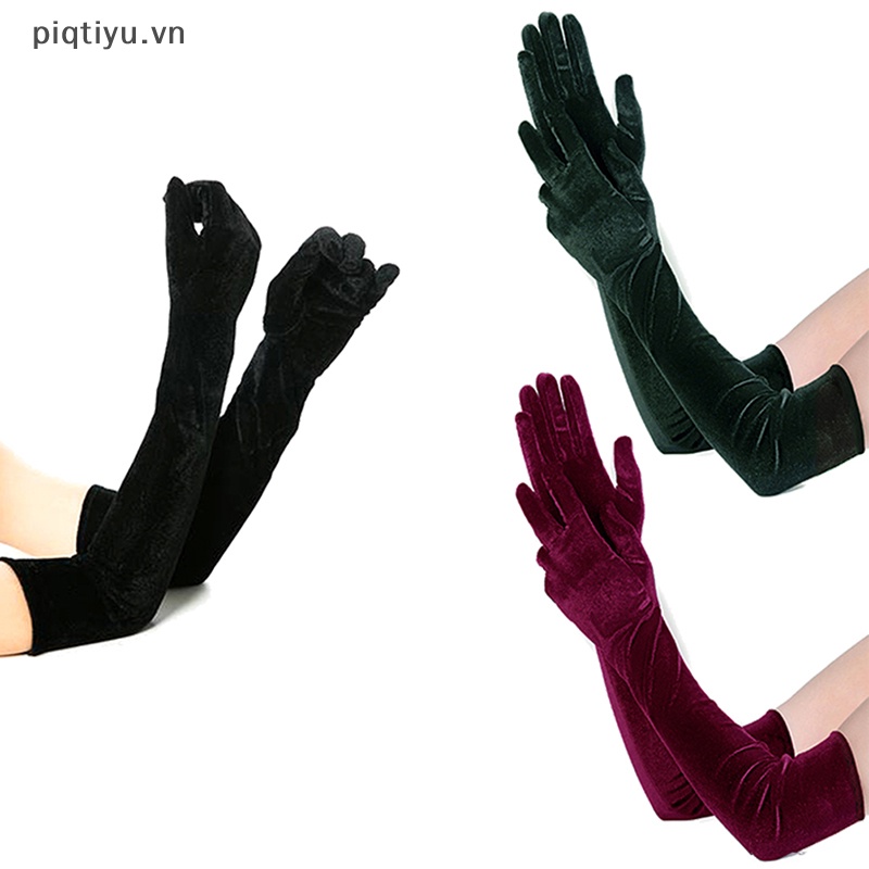1 Cặp Găng Tay Nhung Dài Phong Cách Giáng Sinh Ấm Áp Cho Nữ vn