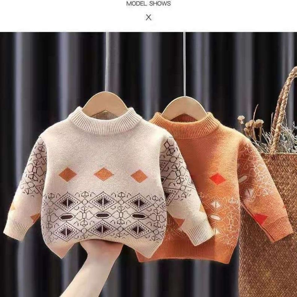 Áo Sweater Vải Nhung Dày Dặn Phong Cách Hàn Quốc Thời Trang Thu Đông 2023 Mới Cho Bé Trai Và Bé Gái