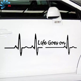 Life goes on car / Đề Can Dán Trang Trí Ngoại Thất Xe Hơi Tự Dính Chống Thấm Nước Họa Tiết Chữ life goes on car