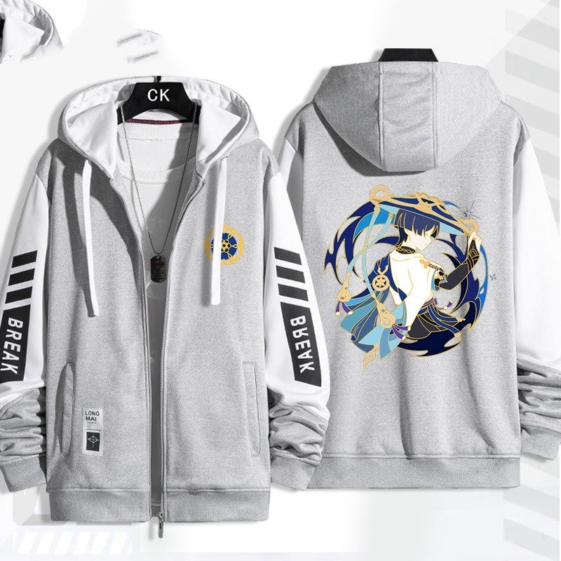 Áo Khoác In Họa Tiết Hoạt Hình anime Thu Đông Wander genshin Tác Động Sẹo Quan Sát fatui harbingers acgn Kuzushi Thời Trang