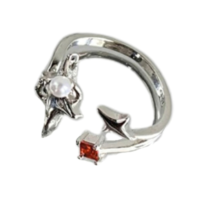 Ch *  Nhẫn Dạng Hở Hình Ngôi Sao / Chữ Thập Kiểu punk Đơn Giản Thời Trang