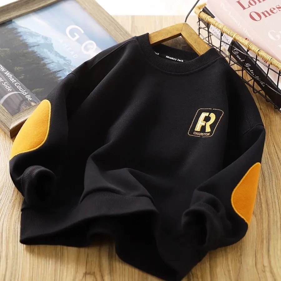 Áo Sweater Thể Thao Cổ Tròn Phong Cách Đường Phố Thời Trang Xuân Thu 2023 Mới Cho Bé Trai