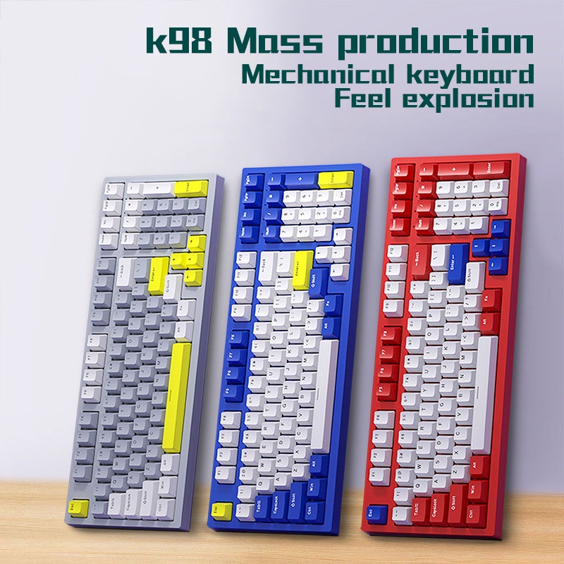 Sada Bàn Phím Cơ gaming k98 Có Đèn Nền Màu Cầu Vồng Chất Lượng Cao