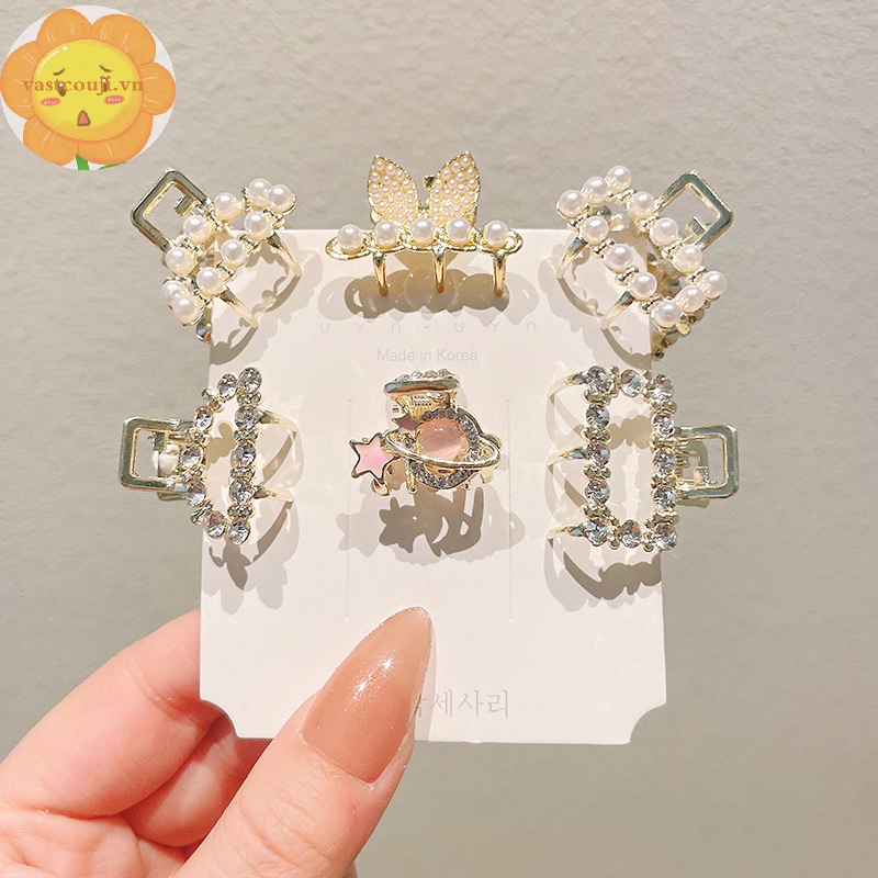 Kẹp Tóc Càng Cua mini Đính Đá Phong Cách retro Cho Nữ vn