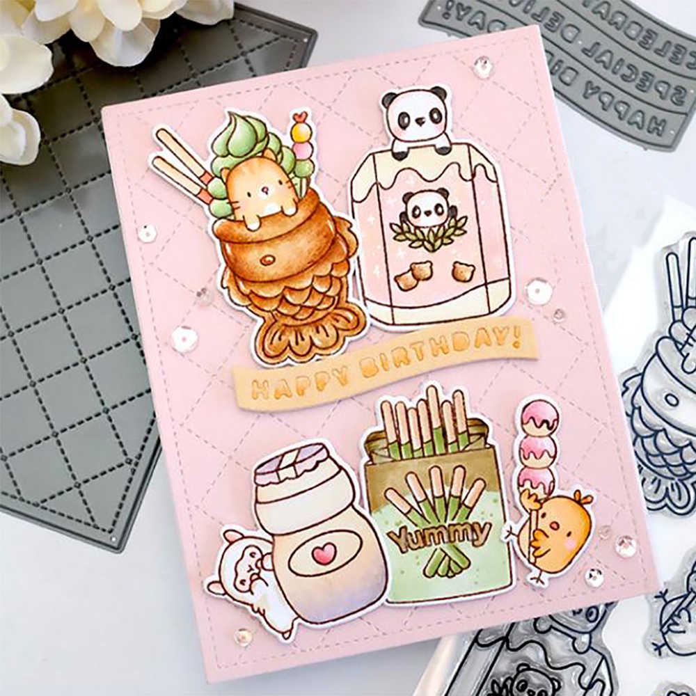 Khuôn Cắt Giấy Bằng Thép carbon Hình Chữ happy birthday Thẻ