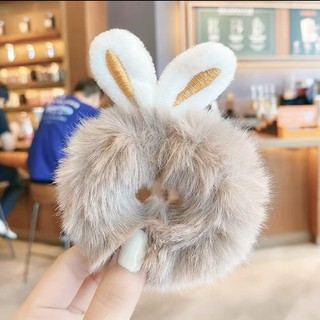 Dây Cột Tóc Đuôi Thỏ Bông Dễ Thương