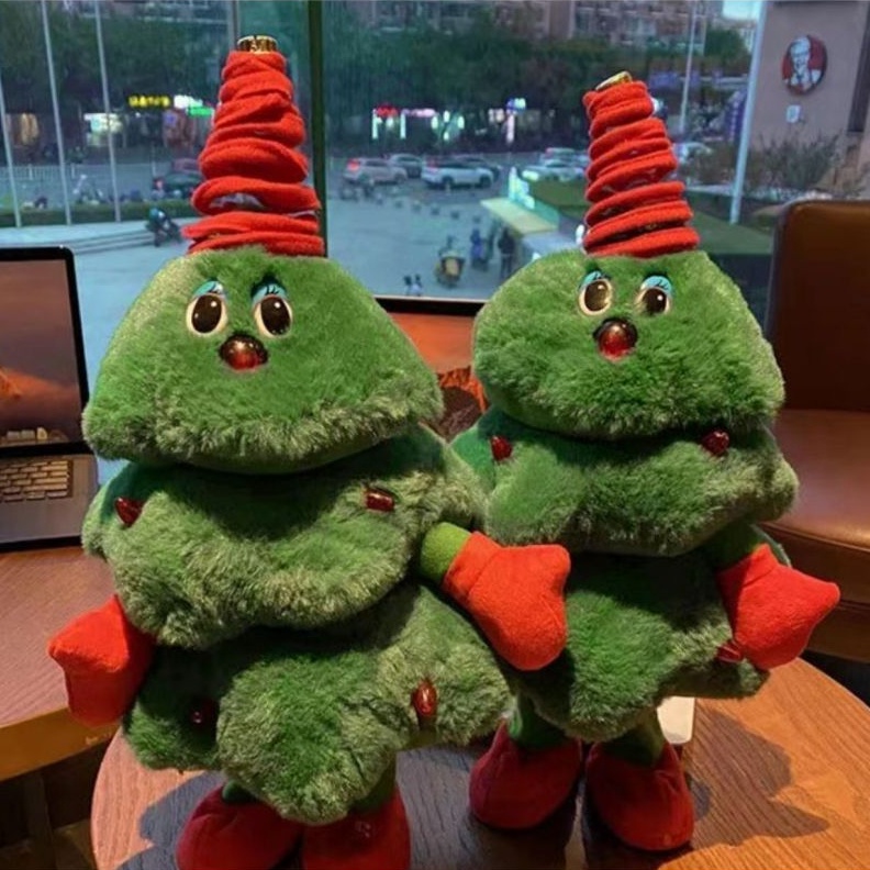 Panda~Đồ chơi nhồi bông Cây thông Noel ngộ nghĩnh + ca hát và nhảy múa Giáng sinh búp bê quà tặng ngày lễ trang trí Đồ chơi mô phỏng quà sinh nhật 0306