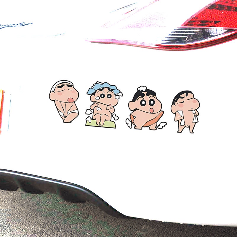Miếng Dán Trang Trí Xe Hơi / Xe Máy Chống Thấm Nước In Logo Shin-chan Vui Nhộn