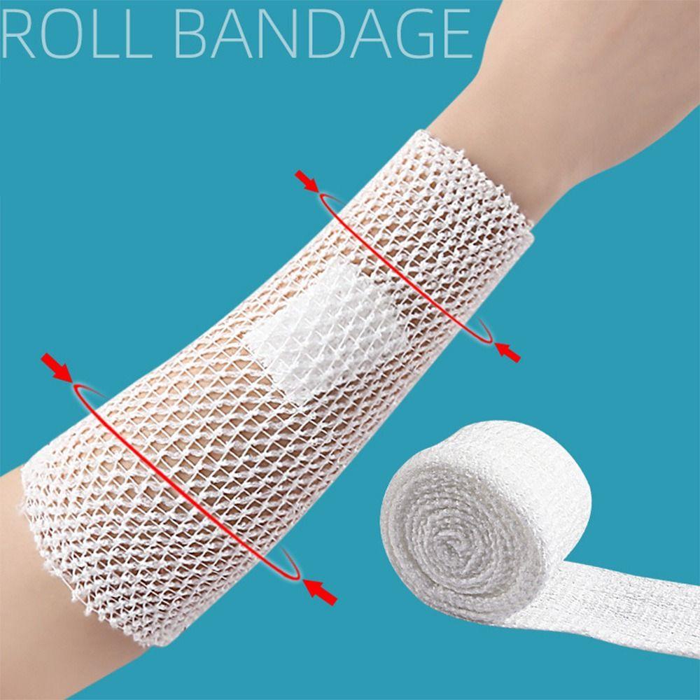 Btlimer Băng Quấn Thể Thao Vải Lưới Gạc Co Giãn Thoáng Khí Dài 2m Màu Trắng Dùng Để Cố Định Vết Thương
