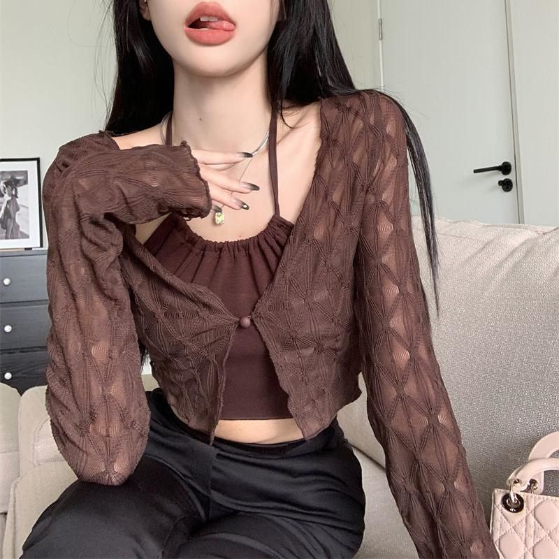 Áo Khoác cardigan chiffon Tay Dài Chống Nắng Thời Trang Mùa Xuân 2023 Cho Nữ