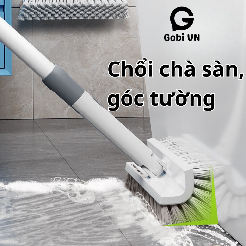 Chổi Chà Sàn Nhà Tắm Thông Minh Thiết Kế Đầu Chữ V Và Đầu Chổi Xoay 180 Độ Quét Nhà Siêu Sạch Mọi Góc Bẩn Gobi
