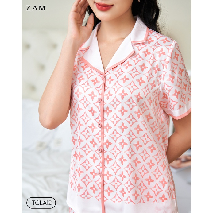 BỘ NGỦ SHE BY ZAM - TCLA12 - BỘ NGẮN TAY QUẦN DÀI  MONOGRAM