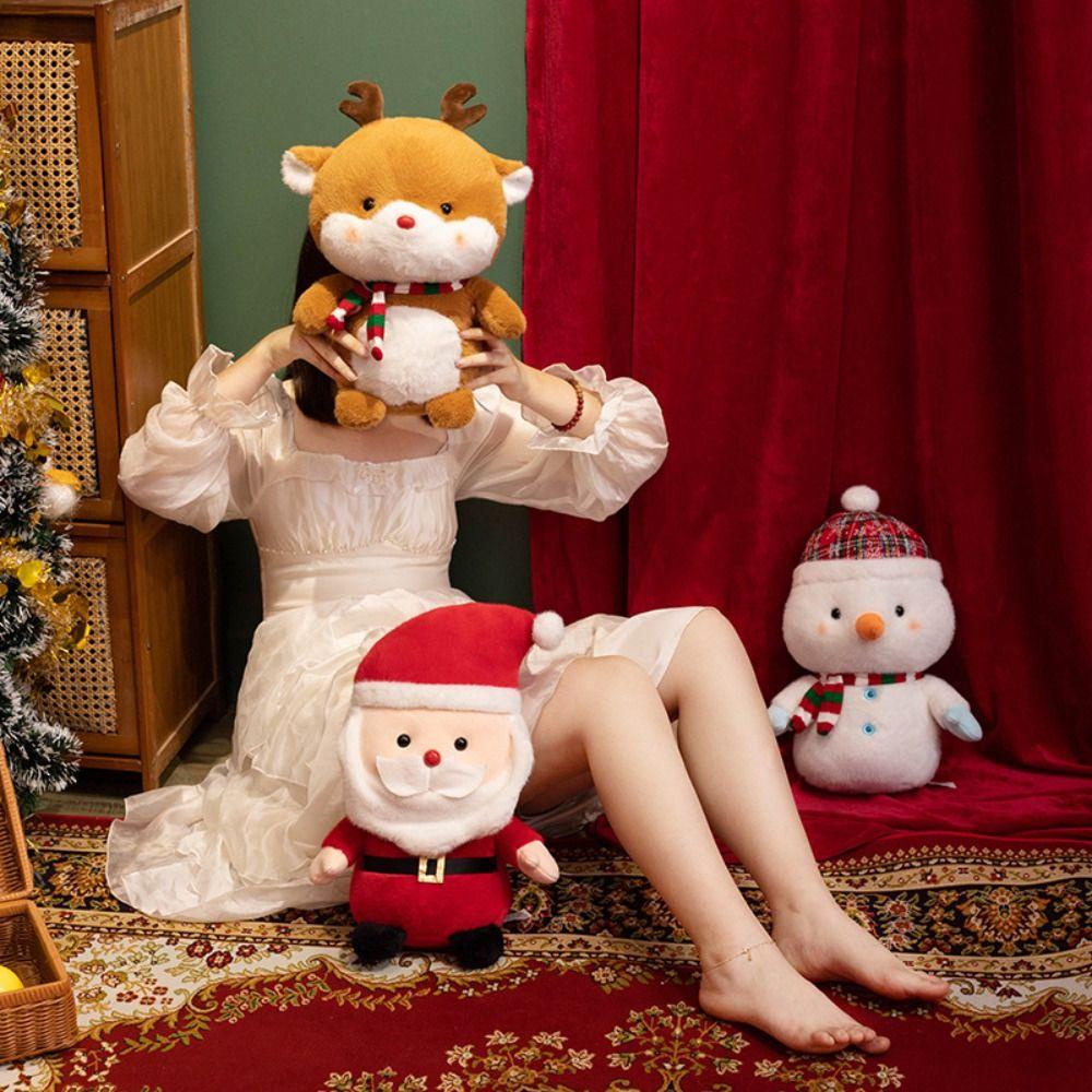 Búp Bê Nhồi Bông Hình Ông Già Noel Và Tuần Lộc Giáng Sinh Mềm Mại