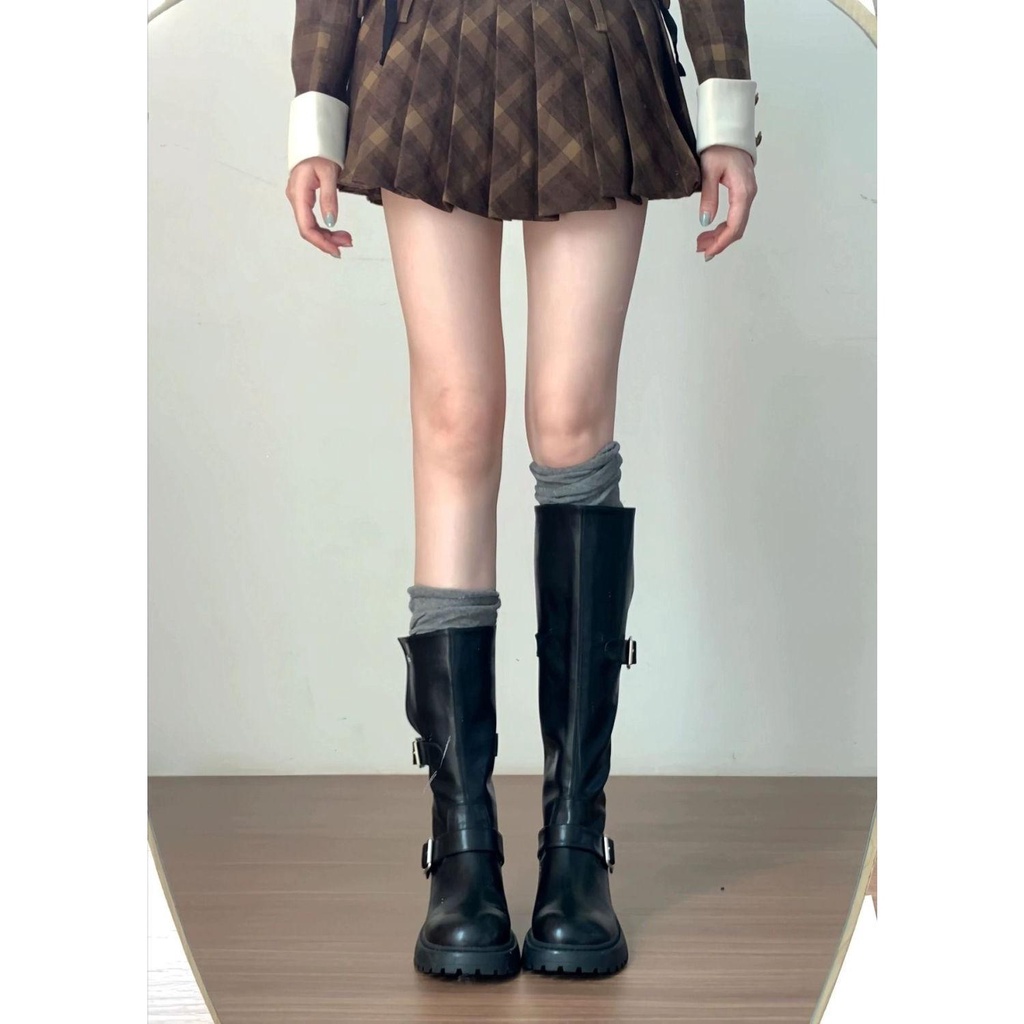 Thời Trang Bốt Cao Gót Mũi Tròn Phong Cách Hàn Quốc 2023