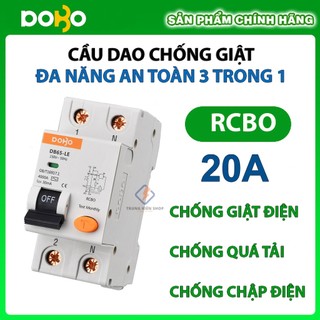 Cầu dao chống giật 20a rcbo dobo korea đa năng - siêu nhạy 4ka 30ma - hàng tốt