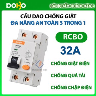Cầu dao chống giật 32a rcbo dobo korea đa năng - siêu nhạy 4ka 30ma - hàng tốt