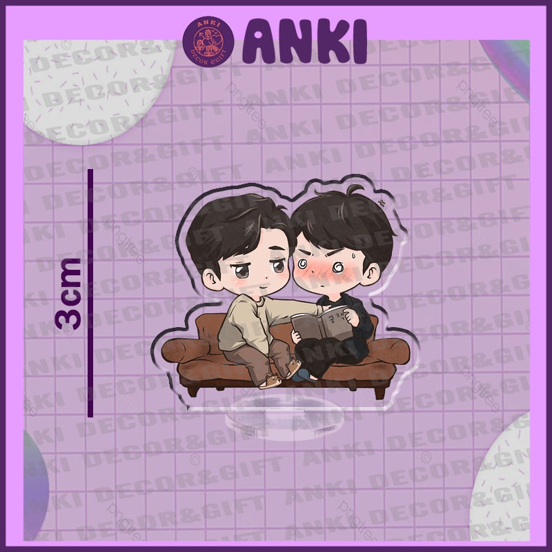 Standee OTP Pondphuwin cute dễ thương, standee mica trong suốt, quà tặng sinh nhật, mô hình chibi trang trí sưu tập