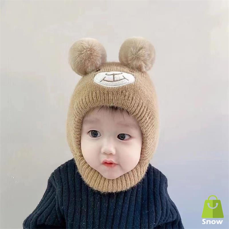 Mũ Trùm Đầu Che Mặt Dày Dặn Chống Gió Giữ Ấm Mùa Đông Bảo Vệ Cho Bé Trai Và Gái