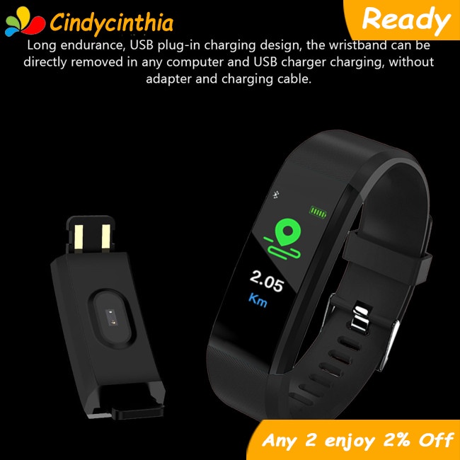 Cici Đồng Hồ Thông Minh 115plus Chống Thấm Nước Màn Hình Cảm Ứng 0.96 inch