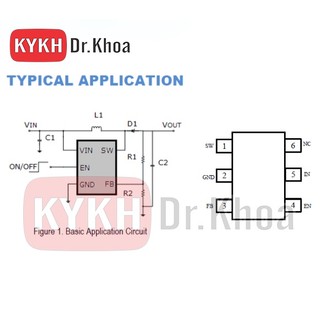 IC tăng áp MT3608 SMD 2 - 24V INPUT 2A SOT23-6