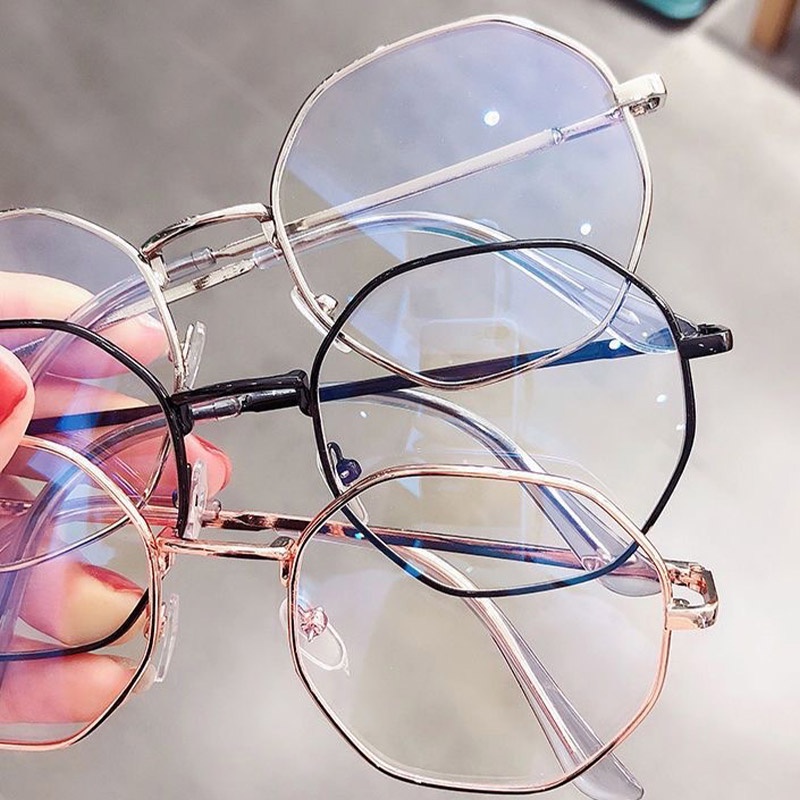 Kính Mát Gọng Đa Giác Chống Ánh Sáng Xanh Thời Trang Cho Nam Và Nữ