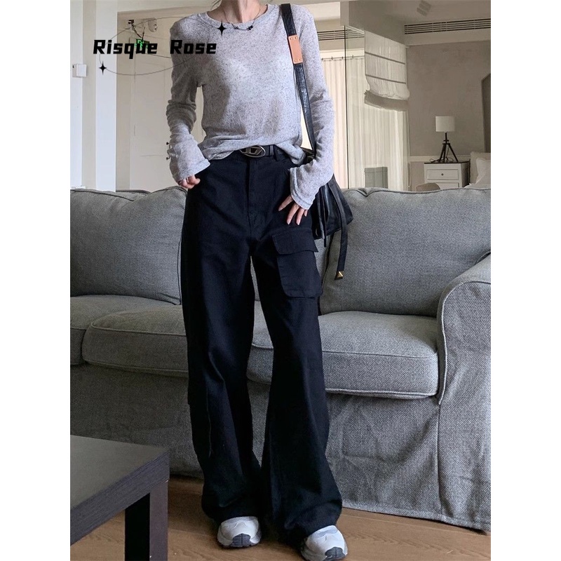 Risque Rose quần ống rộng Quần Túi Hộp casual cổ xưa High-quality comfortable WGK23000EV 40Z231007