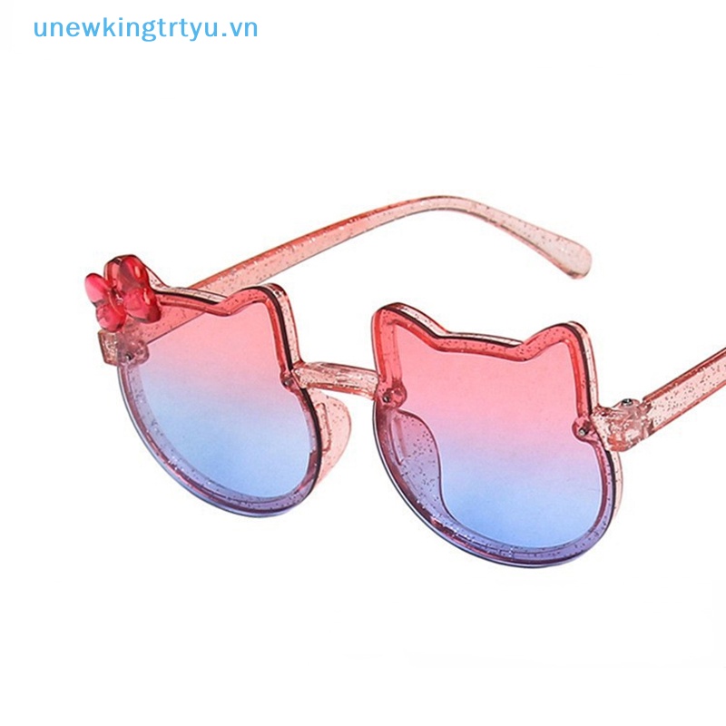 Unewtyu Kính Mát Hình Mèo Hoạt Hình Chống Tia uv400 Cho Bé