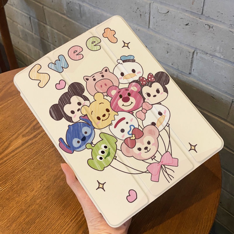 Dễ Thương Ốp Máy Tính Bảng Mềm Họa Tiết Hoạt Hình Có Ngăn Đựng Bút Cho ipad gen10 7 / 8 / 9 air4 air5 pro11 "pro12.9" mini6