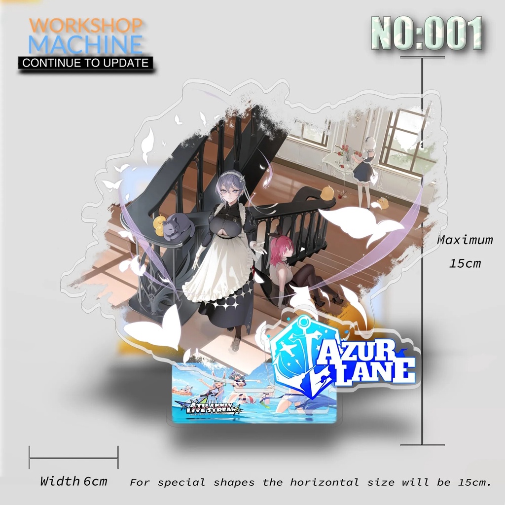 Mô hình Standee Azur Lane P1 Anime Nữ Quân Đội Azur Lane Manga Phụ kiện trang trí để bàn góc học tập