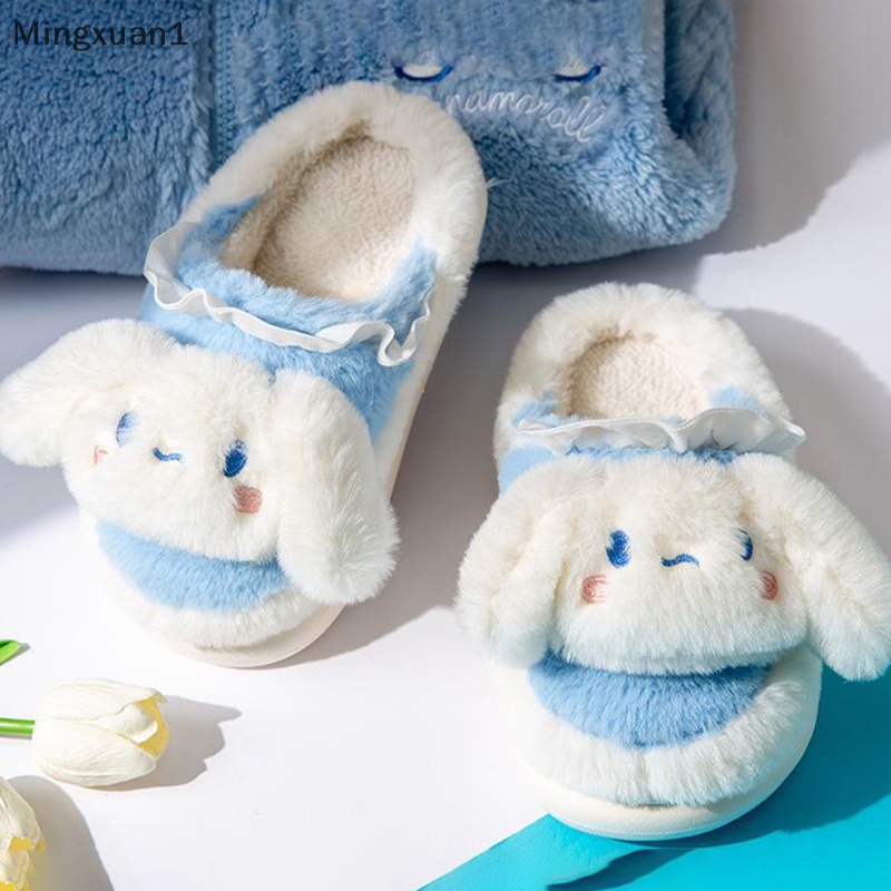 Dép Bông Đi Trong Nhà Ấm Áp Chống Trượt Hình Chú Chó Hoạt Hình Màu Tím / Xanh Dương Dành Cho Nữ