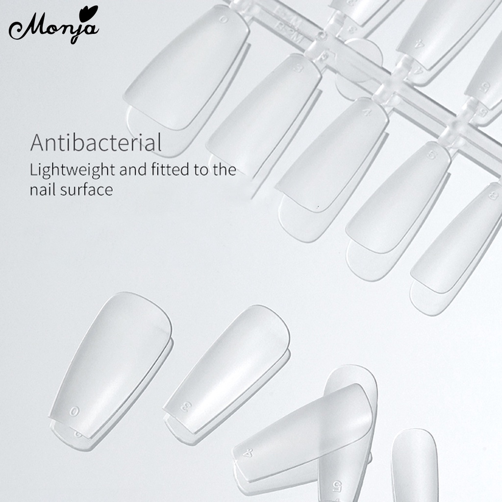 Muja Bộ 100 Móng Tay Giả Mờ Hình Vuông / Hạt Nhân Tạo Che Phủ Toàn Diện