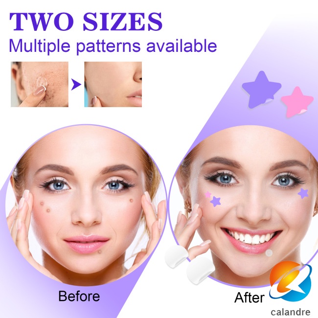 Miếng Dán Hỗ trợ giảm mụn hydrocolloid Hình Ngôi Sao / Trái Tim / Dầu Trà