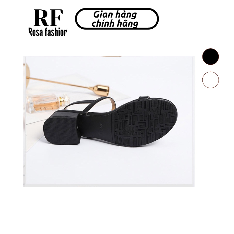 ROSA- Giày Sandal nữ cao gót 3cm quai mảnh gót vuông mũi vuông thời trang - RF.0006