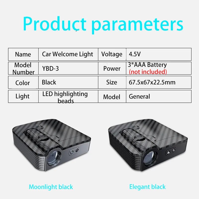 1 Đèn led laser Chiếu logo Không Dây Gắn Cửa Xe Hơi