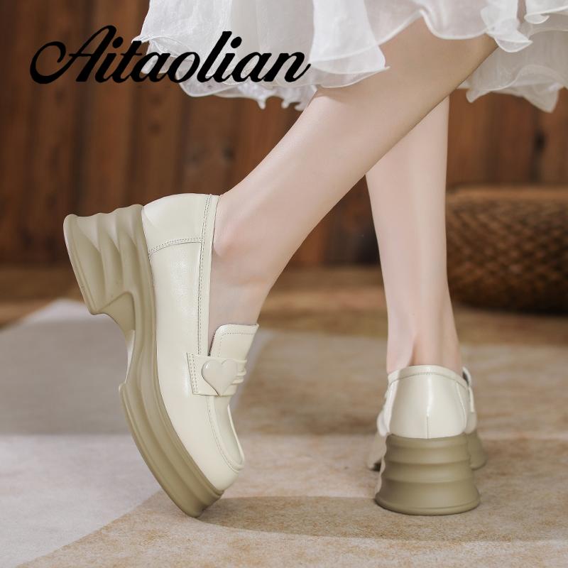 Giày Cao Gót 6cm Da Thật Mềm Phối Khóa Kim Loại Đơn Giản Cho Nữ Thời Trang