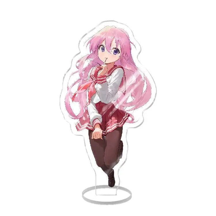 Mô hình Standee Anime Lucky Star Izumi Konata Hiiragi Kagami Tsukasa Takara Miyuki Phụ kiện trang trí để bàn góc học tập