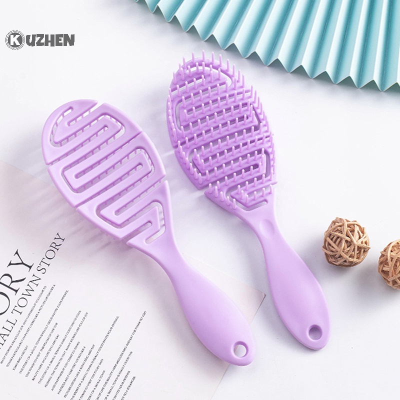 Kuzhen Lược Chải Tóc massage Da Đầu Khô Và Ướt Tạo Kiểu Tóc Xoăn Nhanh Chóng