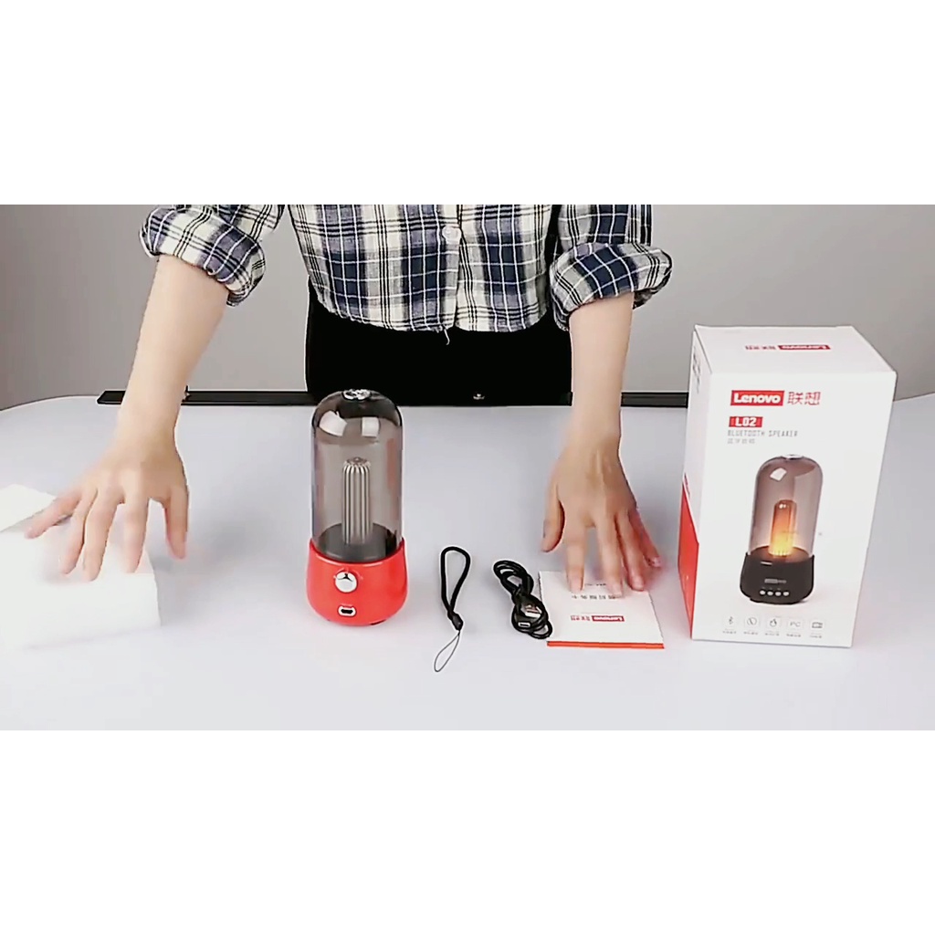 Loa bluetooth Không Dây lenovo l02 mega 50 Có Đèn Led Chất Lượng Cao âm thanh siêu trầm
