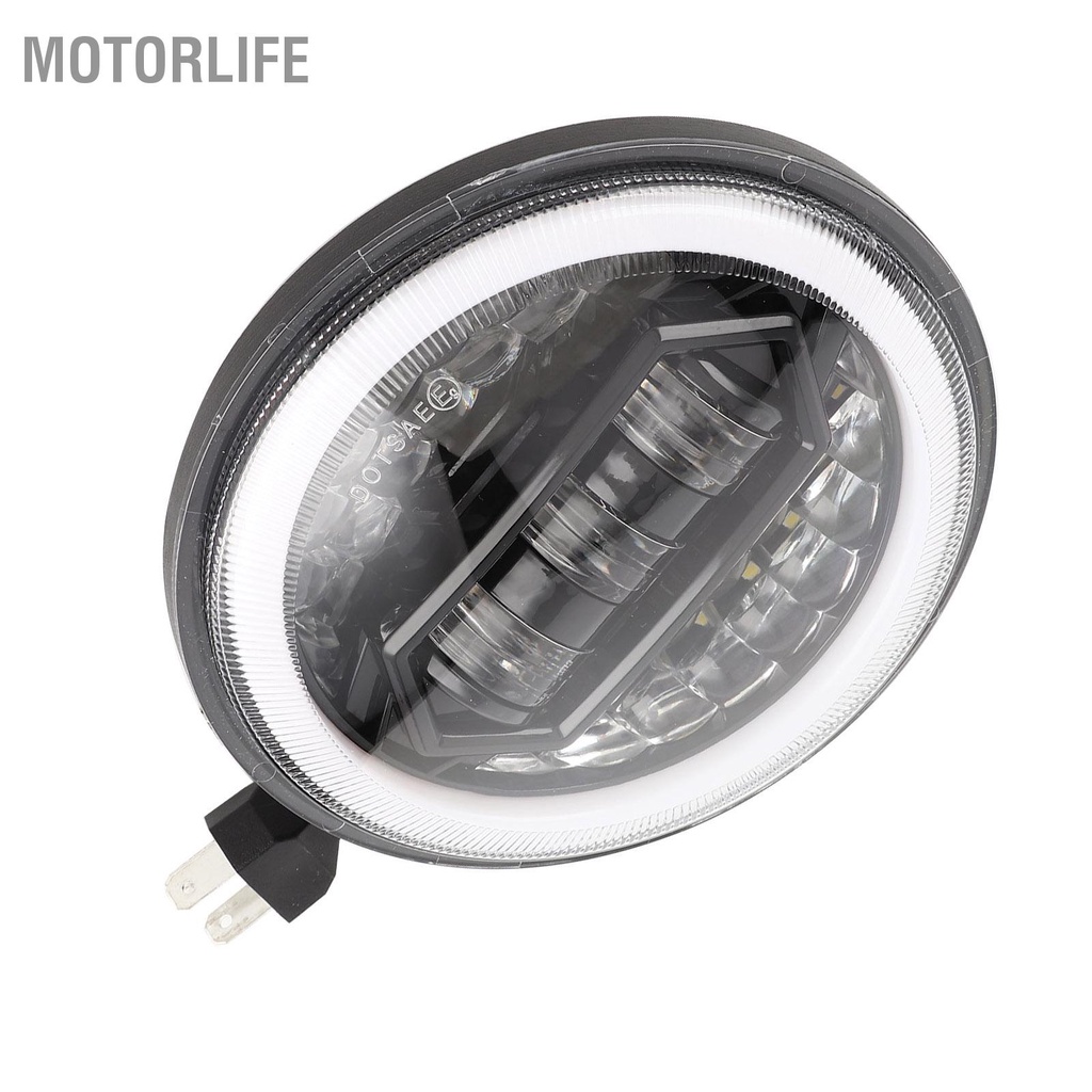 Motorlife Đèn pha xe máy LED 5 75in 20000LM Độ sáng cao IP67 Chống nước với cáp chuyển đổi H4-H13