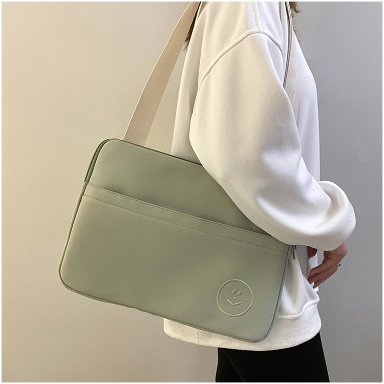 Ielgy Túi Đeo Chéo Vai Đựng Máy Tính ipad Thêu Hình Mặt Cười Chống Sốc / Thấm Nước Tiện Dụng