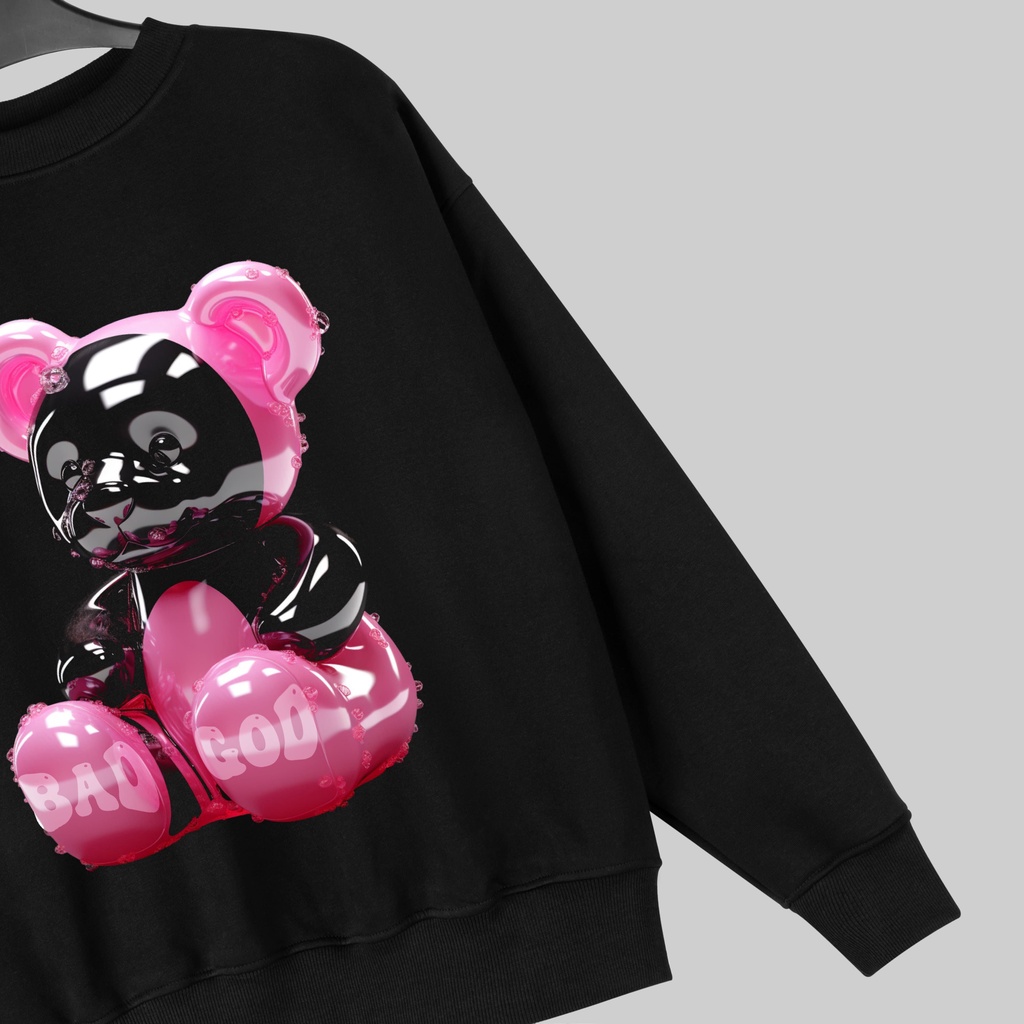 Áo sweater The Bad God Pink Bear